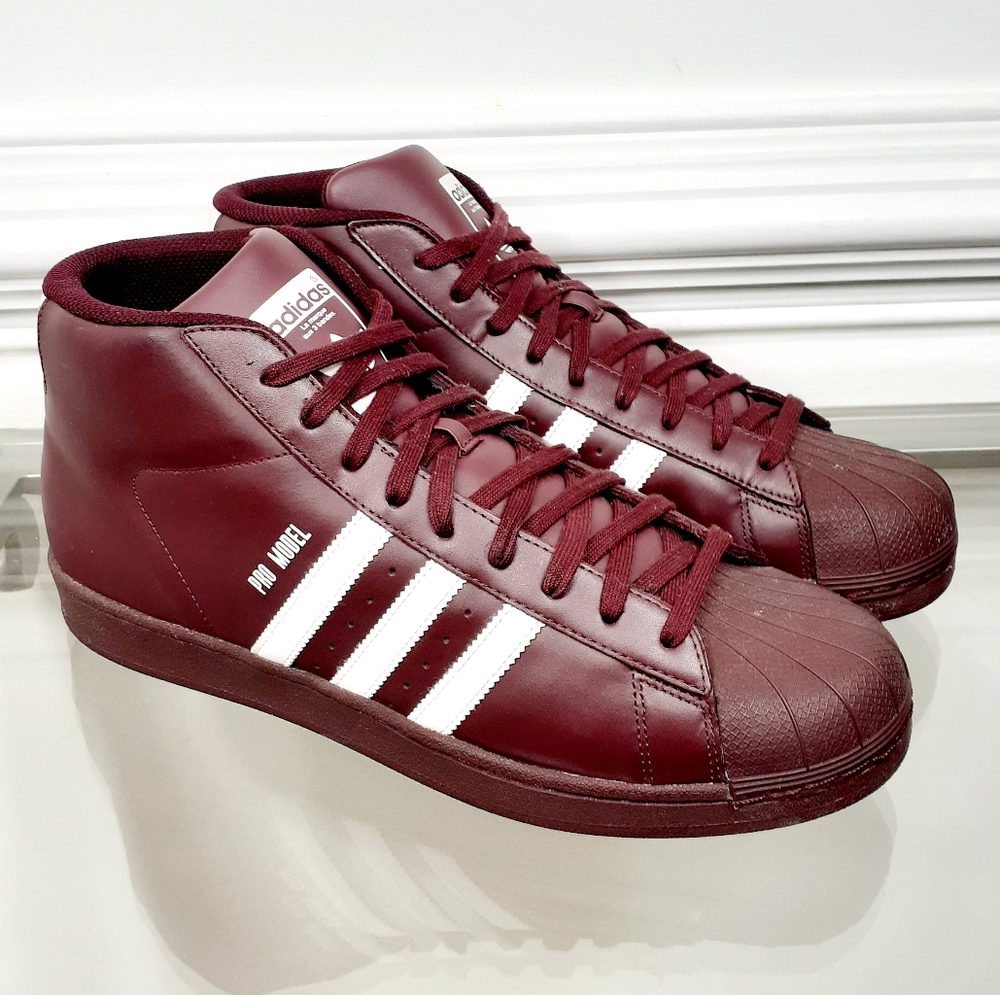 Adidas Pro Model Burgundy Hi Top Sneakers 13